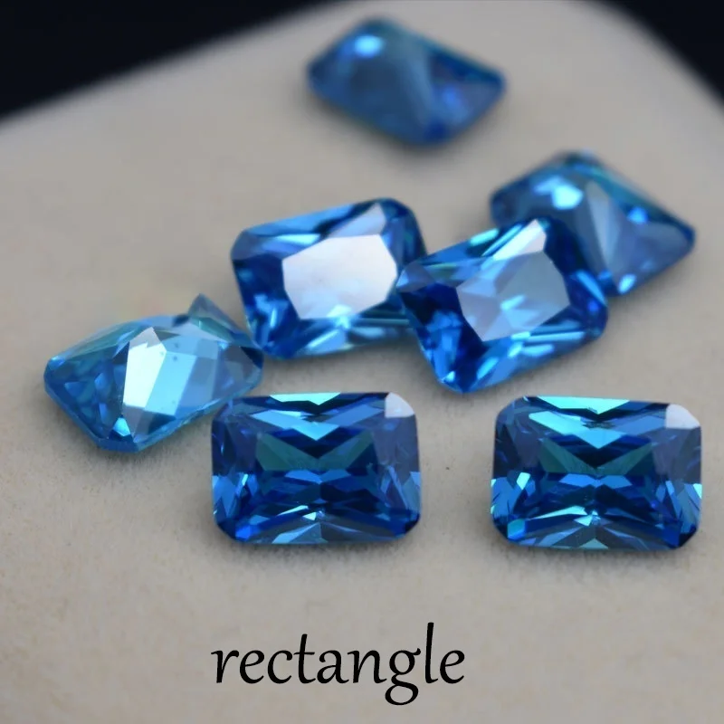 rectangle 1 шт. 8X8 мм ааааа шт цейлонского зернового синий сапфир драгоценных камней, 4.5ct подушки гранями с плоской обратной стороной VVS неоправленный полудрагоценный камень - Цвет: rectangle