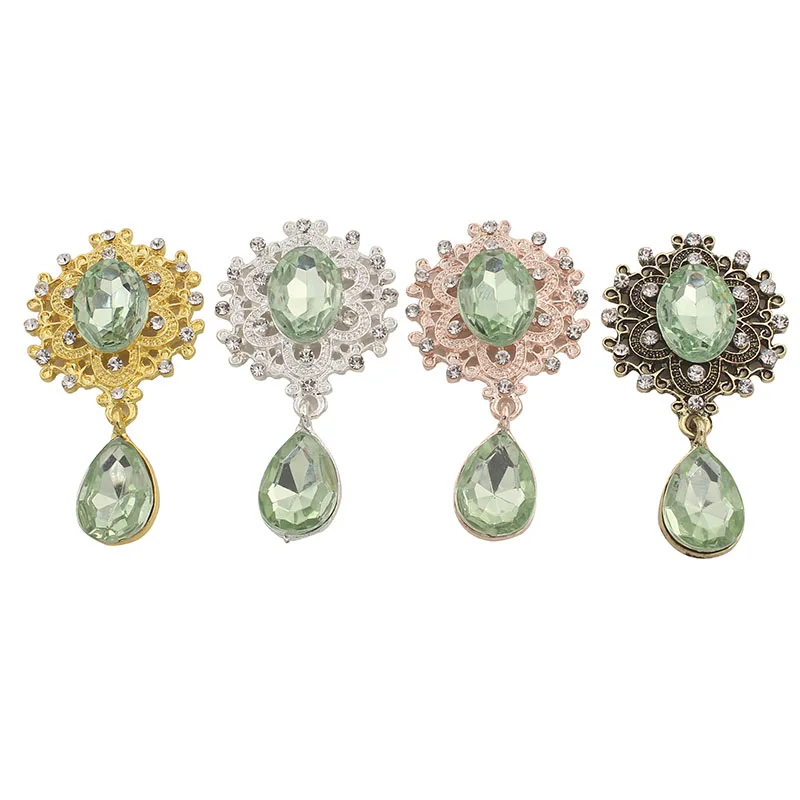 light green craft Diy ремесло поставки Manualidades Costura аксессуары брошь из сплава со стразами Artesanato аппликация для украшения одежды 10 штук - Цвет: light green craft