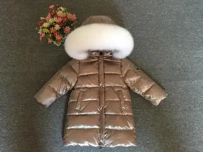 Детская зимняя теплая куртка-пуховик с меховым воротником; зимняя куртка для маленьких девочек; верхняя одежда; парки для девочек; яркое зимнее пальто - Цвет: 15
