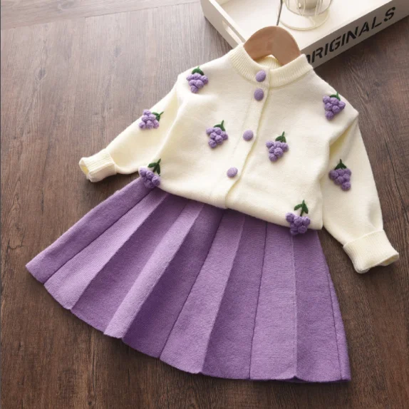 

Menoea Girl Sweater Clothes 2021 Children Winter Dress Bow Doll Collar Clothes Coat Casual Dress Sweater Knitwear girls Suits