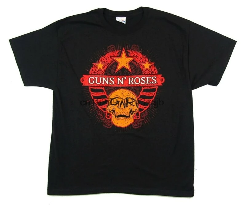2010 World Tour Guns N Roses Wheat Skull 2009 New GnR Black T Shirt | Мужская одежда