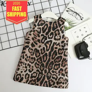 

Keelorn Girls Dress Baby Kids Christmas Dress Comfortable Leopard Print Sleeveless Warm Evening Dress Beautiful Princess Dress