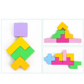 

Tetris Building Blocks Balance Kindergarten Table Games Kids Baby Toy Gifts Cognitive Color Swing Stacking Block R7RB