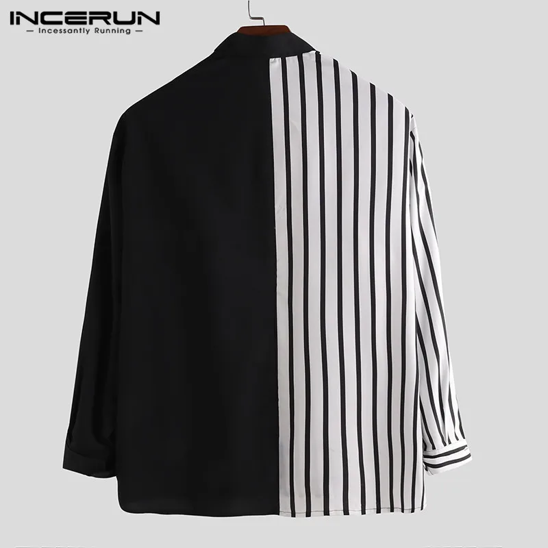 INCERUN Men Shirt Long Sleeve Striped Patchwork Lapel Collar Chic Casual Shirts Men Button Breathable Camisas Hombre 2019 S-5XL INCERUN Men Shirt Long Sleeve Striped Patchwork Lapel Collar Chic Casual Shirts Men Button Breathable Camisas Hombre 2019 S-5XL