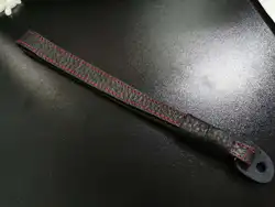 Handmade Genuine Leather Camera Wrist Strap - Premium Quality (Black with redline)