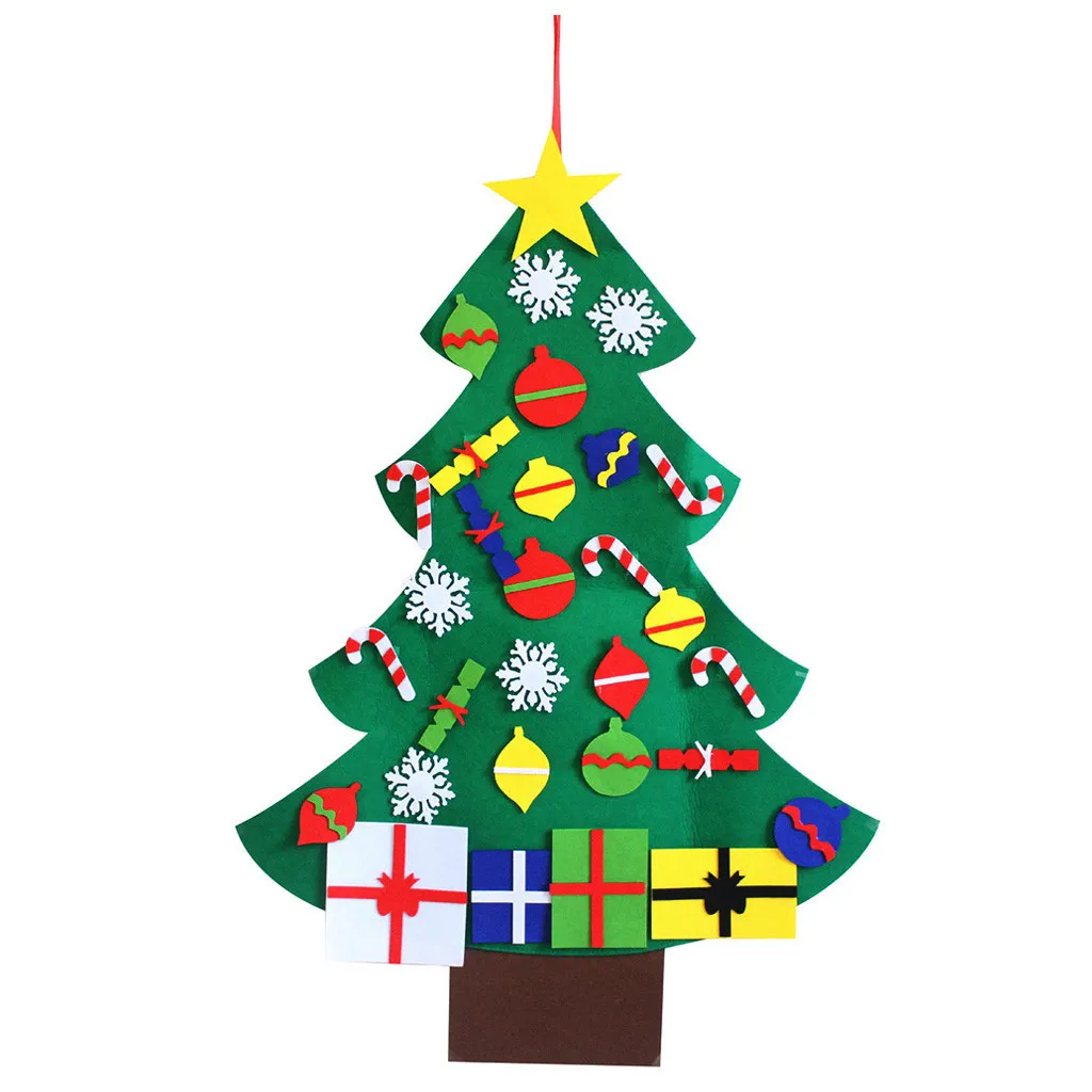 DIY войлочные украшения для рождественской елки, набор детских подарков, Новогодняя дверь, настенные подвесные украшения для рождественской елки, снеговик, Санта Клаус# NG