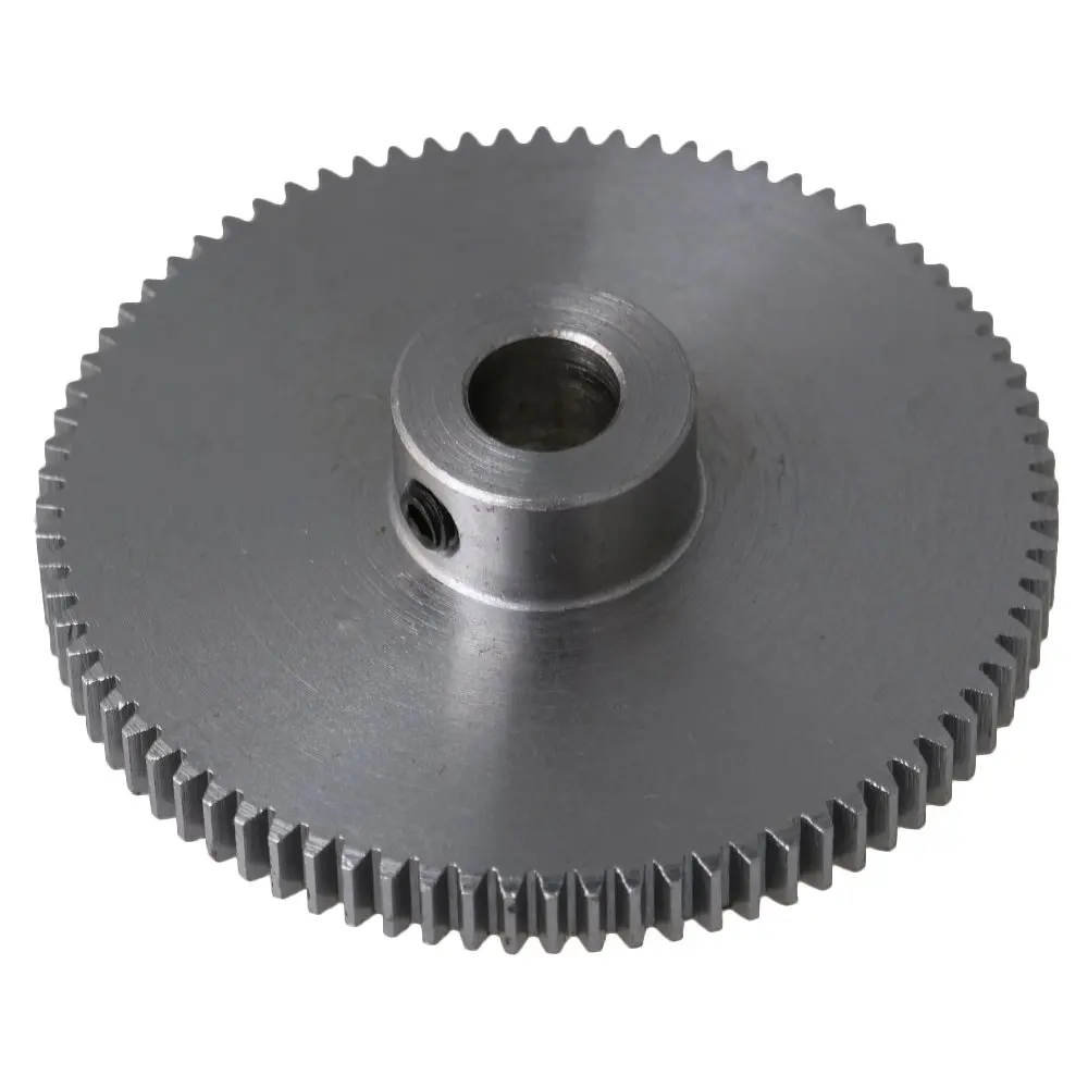

41x10x6MM Silver 80 Teeth Motor Metal 45# Steel Gear Wheel 0.5 Modulus Top Screws 6mm Hole Diameter