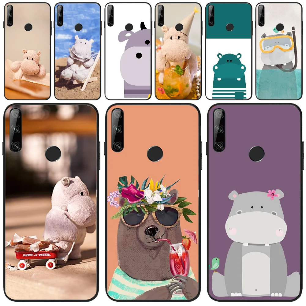 

OFFeier Cute Hippo DIY Luxury Phone Case For Huawei Y5 Y6 Y7 Y9 Prime Pro II 2019 2018