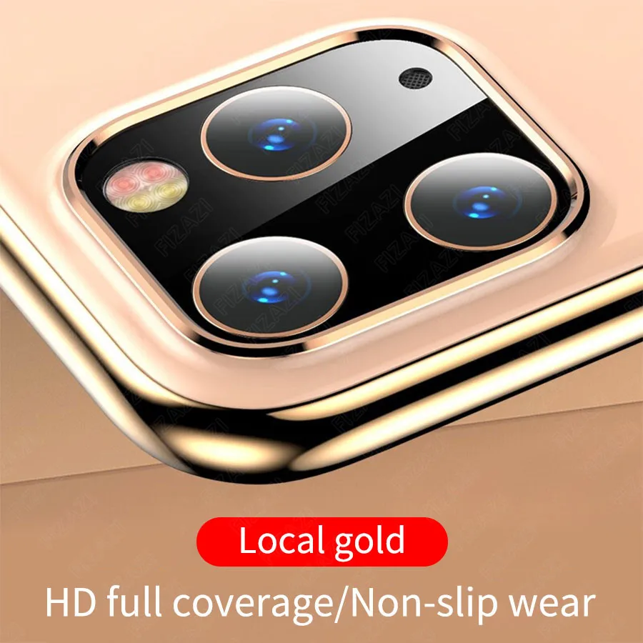 Gold Чехол для задней камеры для iPhone 11 Pro Max камера из закаленного стекла для Iphone 11 Защитная металлическая задняя крышка для объектива защитный чехол - Цвет: Gold