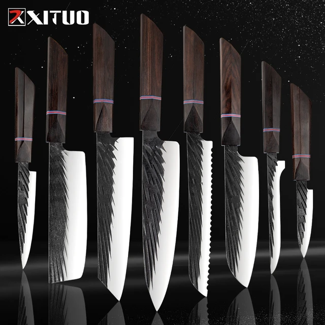 Handmade Forged Japanese Style 440C Stainless Steel Kitchen Knives