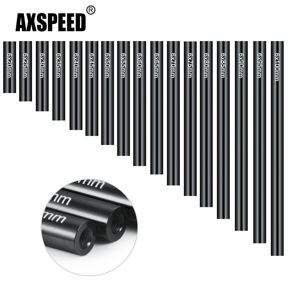 AXSPEED 20–100 mm CNC-Metall-Zugverbindungsstange, Durchmesser 6,0 mm, für Axial SCX10 CC01 F350 RC01 D90 1/10 RC Crawler Autoteile Zubehör – Detail 5
