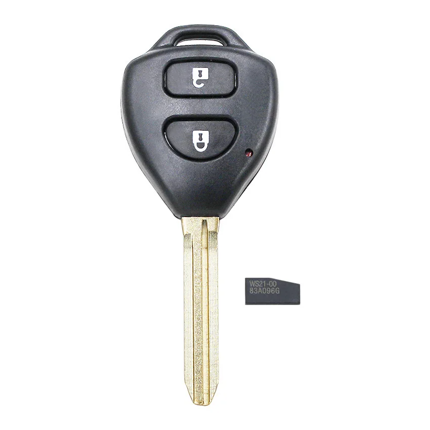 2 кнопки дистанционного ключа fob 433 МГц с 8A чип внутри для Toyota Prado uncut toy43 лезвие