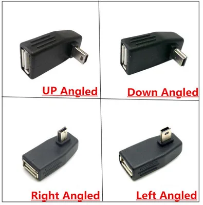 

USB A Female to MINI 5P Male 90° angled Adapter free shipping