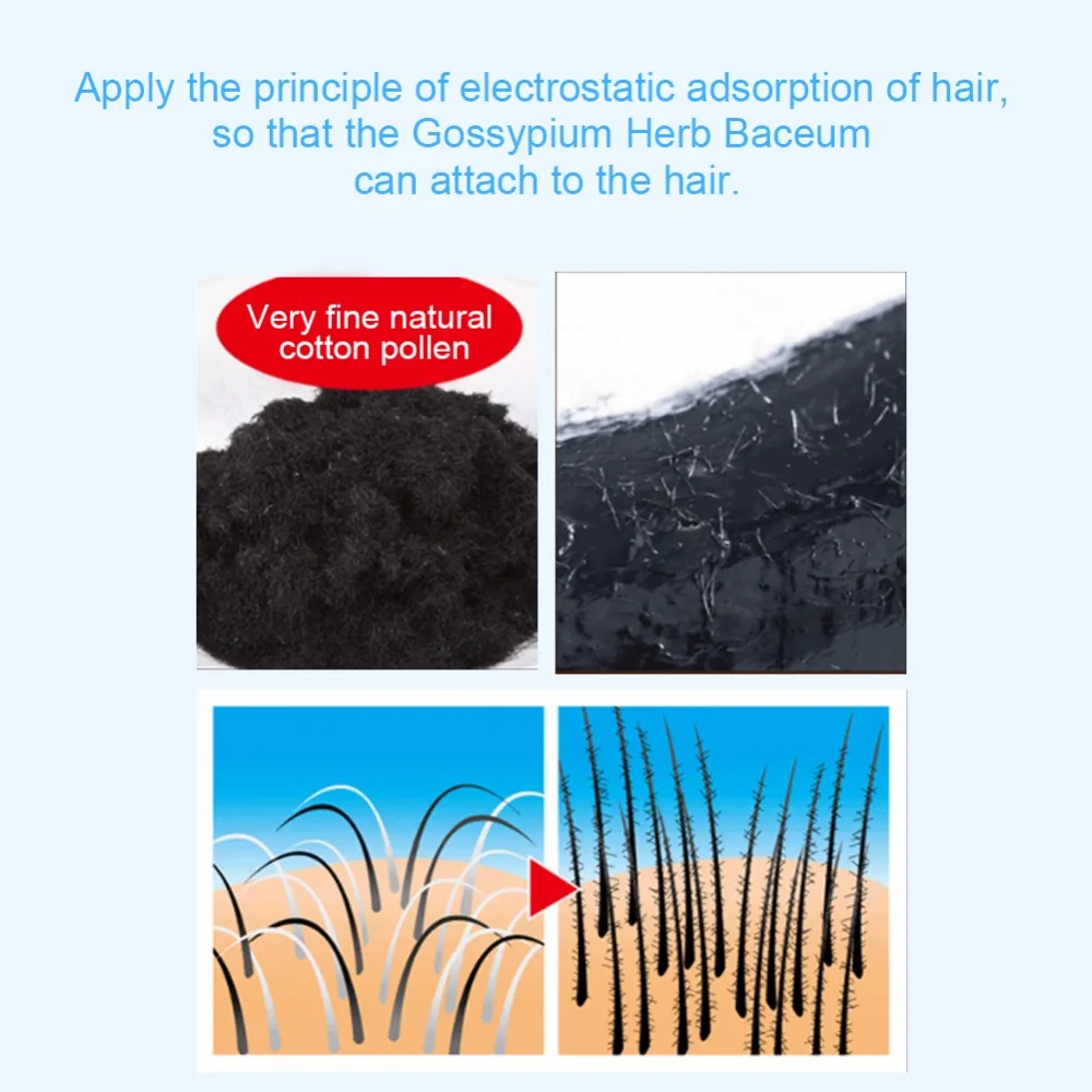 3 цвета волос строительное волокно средство от выпадения волос консилер волос более плотное уплотнение порошок борода Продукты для волос