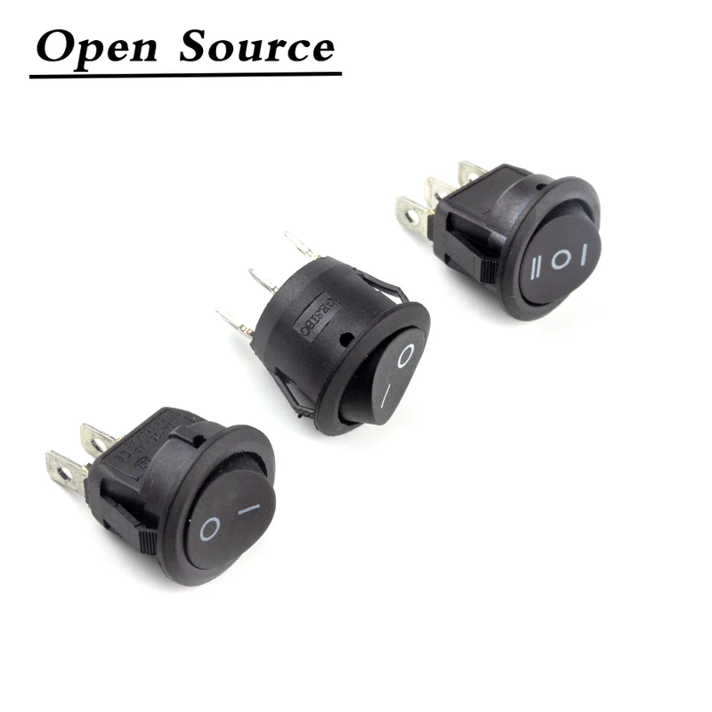 KCD1 2Pin 3Pin 20mm on-Off on-Off-On SPST Round Rocker Switch 10A/250V Push Button Switch Self-locking/Latching 5/10Pcs rocker switch