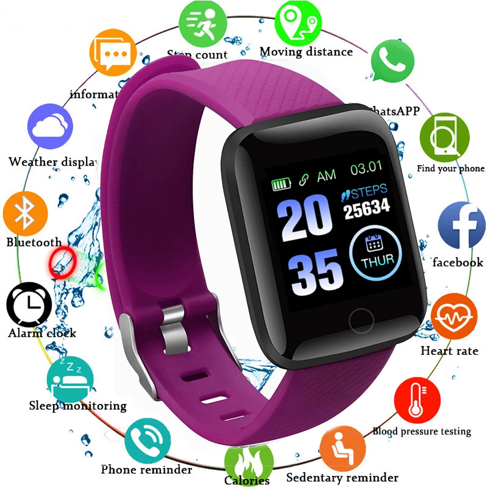 Умные часы с цветным экраном, Bluetooth, IP67, водонепроницаемые, умные часы, монитор сердечного ритма, несколько видов спорта, модель для мужчин и женщин, зарядка через usb