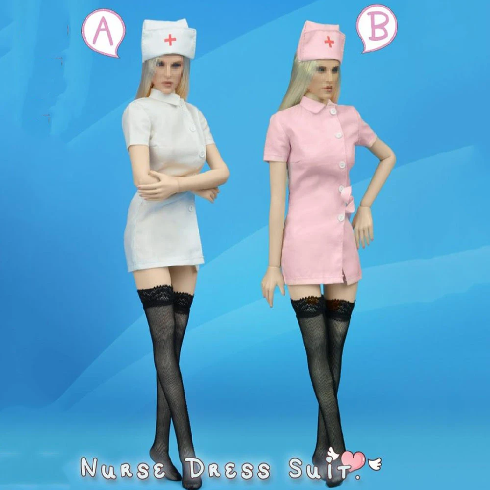 1/6 Scale White Nurse Suit Set Fit Sideshow Hot Toys Enterbay Female Figure