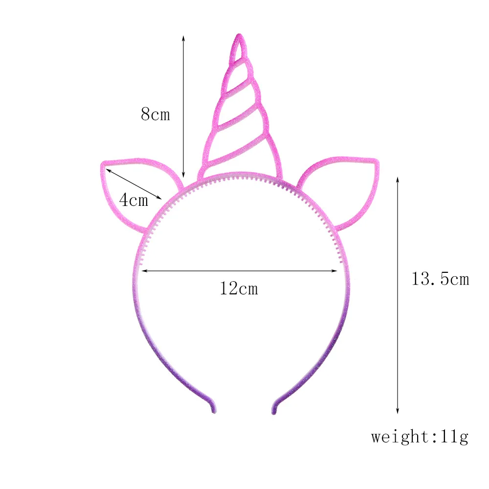 Вечерние аксессуары для волос с единорогом, разноцветные повязки для волос для женщин и девочек, подарок на Рождество, день рождения, кошачьи ушки, повязка на голову для детей