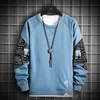 Patchwork Print Sweatshirts Men 2022 New Harajuku Hoodies with Printed Sleeve Mens Hip Hop Sweatshirt Streetwear Fashion Tops ► Photo 2/6