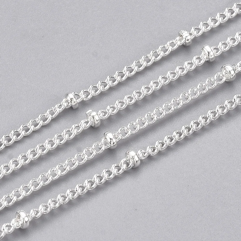 about 15m/Roll Brass Curb Chains Soldered Satellite Chains 2x1.5x0.4mm for jewelry making DIY Bracelet Necklace Accessories