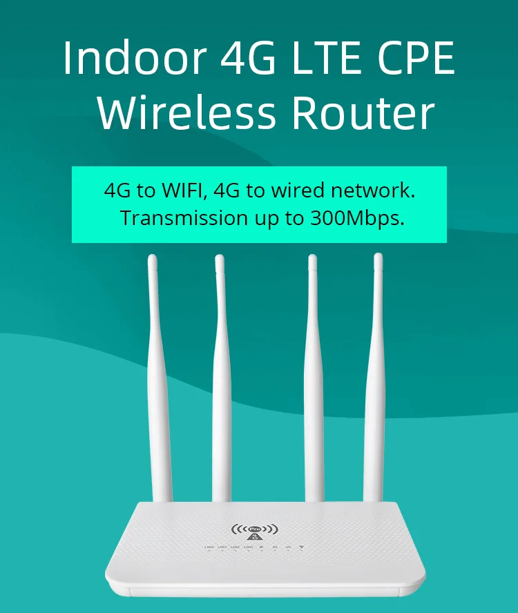 300mbps Wireless 3g 4g LTE Router CPE Mobile 4G Wifi Router Hotspot With SIM Card Slot Detachable Additional Enhanced Antennas wifi router range extender