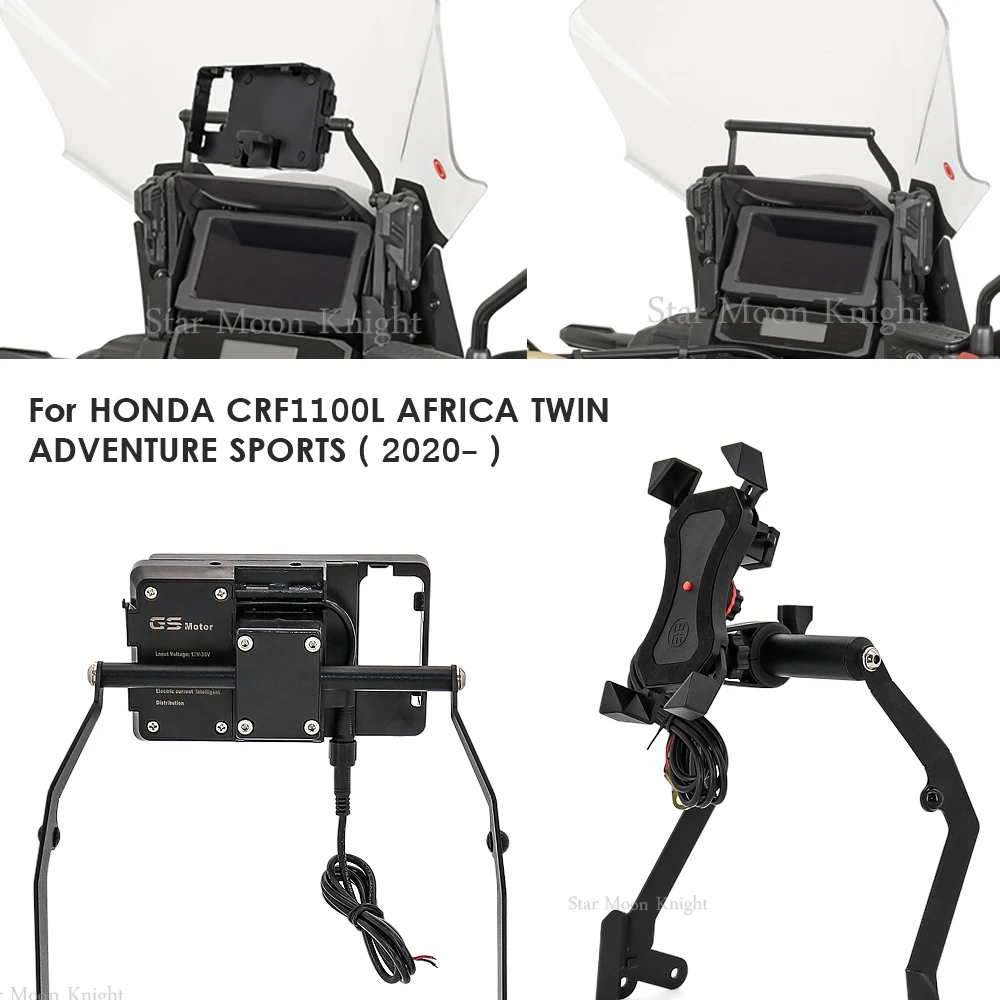 For HONDA CRF1100L AFRICA TWIN ADVENTURE SPORTS 2020 Motorcycle Stand Holder Phone Mobile Phone GPS Navigation Plate Bracket for honda crf1100l crf 1100 l africa twin adventure sports dct 2020 2022 kickstand extension foot side stand enlarger plate pad