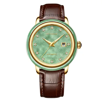 

NEW COUPLE WATCH BUSINESS MEN'S JADE WATCHES MECHANICAL JADE HOLLOW CALENDAR SAPPHIRE MIRROR WOMAN CLOCK CREATIVE MS WRISTWATCH