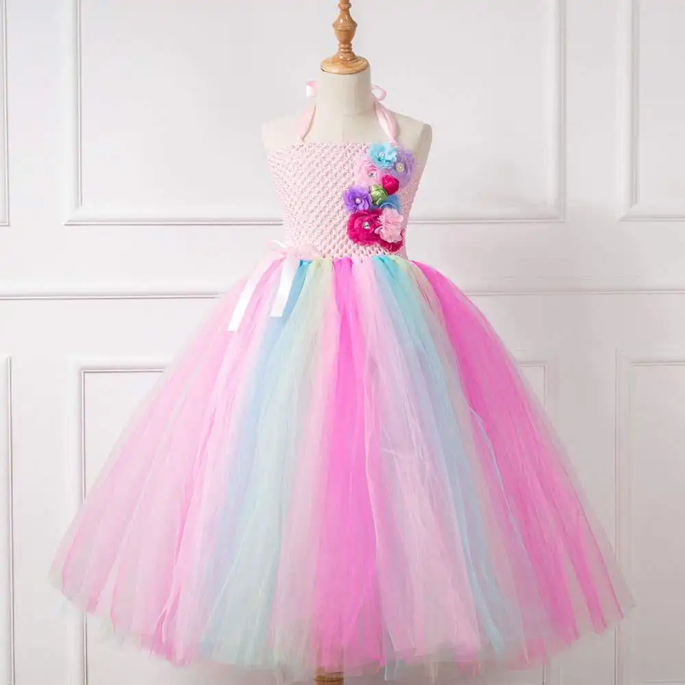 

Girls Dresses In Kids Flower Girl Dress Summer 2019 Children Lace Tutu Princess Rainbow Dresses Halloween Costume For Kids Party