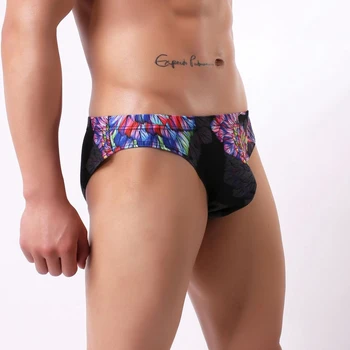 

Sexy Men's Underwear Printing Briefs Gay Bikini Mens Underpants U Bulge Pouch Jockstrap Male Triangle Panty ropa interior hombre