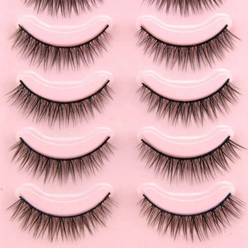 New Popular 5 Pairs Natural Short Cross False Eyelashes Daily eye lashes Girls Makeup Necessaries eyelashes maquiagem