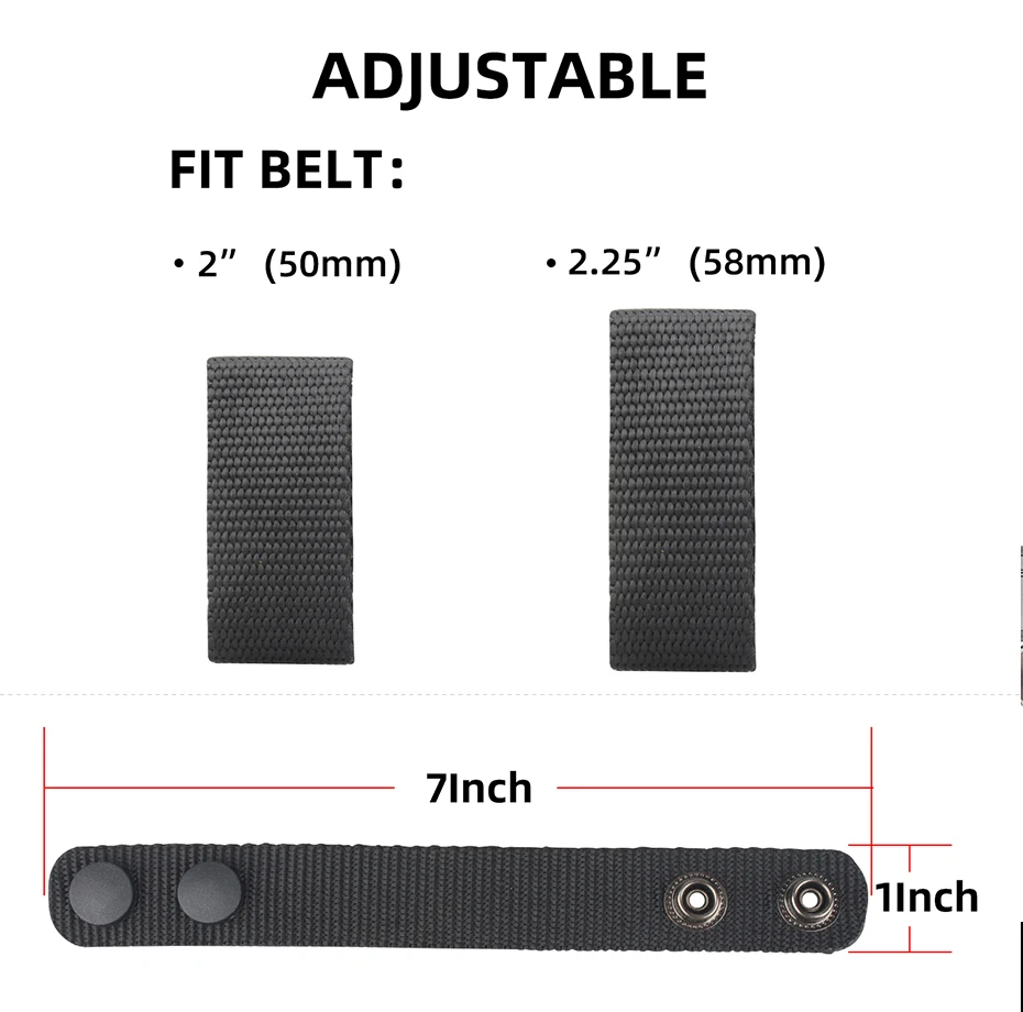 Kosibate Duty Belt Keeper нейлоновая тактическая пряжка для ремня для 2-2 1/4 дюйма с двойной защелкой,(4 упаковки, черный
