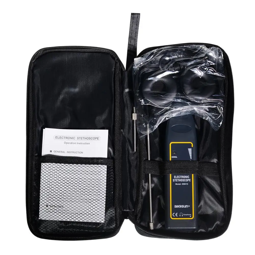 all-sun EM410 Short/Long Probe noise finder 100Hz~10kHz automotive noise sensor finder high sensitivity machine noise detector 6