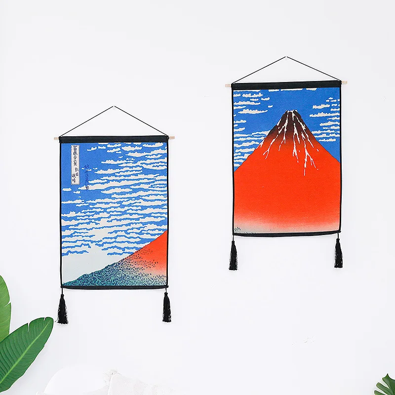 2 шт./компл. японский Ukiyo-e живопись античный висячий гобелен настенный декоративный подвесной тканевый фон ткань