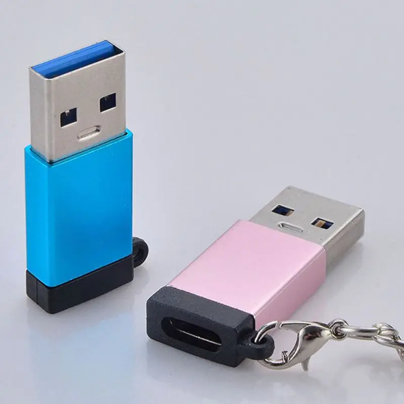 Тип C Женский к USB Мужской адаптер конвертер алюминиевый сплав Разъем с брелок для планшет телефон Android флэш-накопитель U диск
