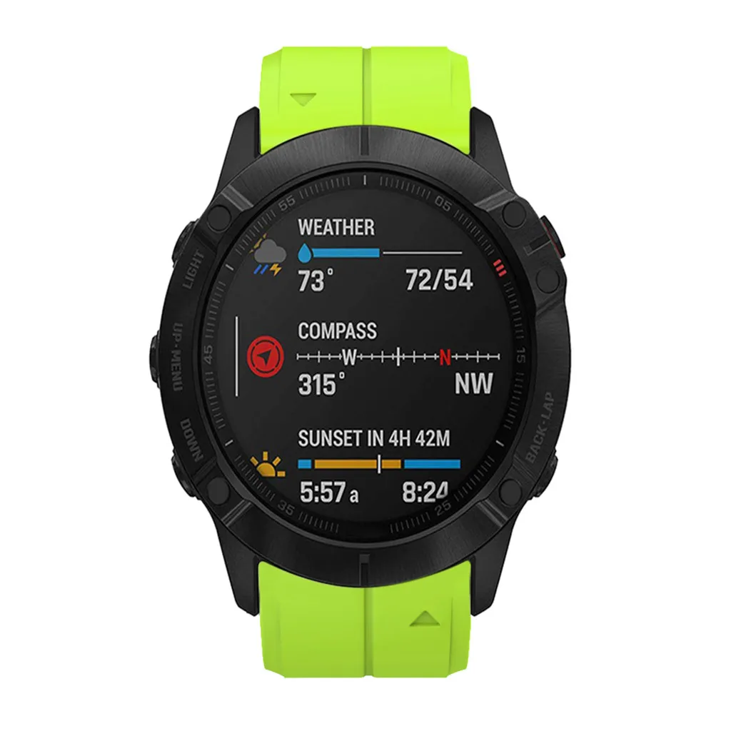 Цветной мягкий силиконовый спортивный ремешок для Garmin Fenix 6X/Fenix 6XPro резиновый ремешок для часов Ремешок 26 мм ремешок для часов# H15