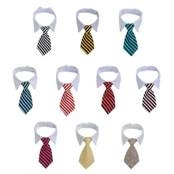 

10 Pcs/Pack Pet Ties Christmas Stripe Large Dog Ties Xmas Large Neckties Bow Ties Cat Festival Collar Simple Design Pet