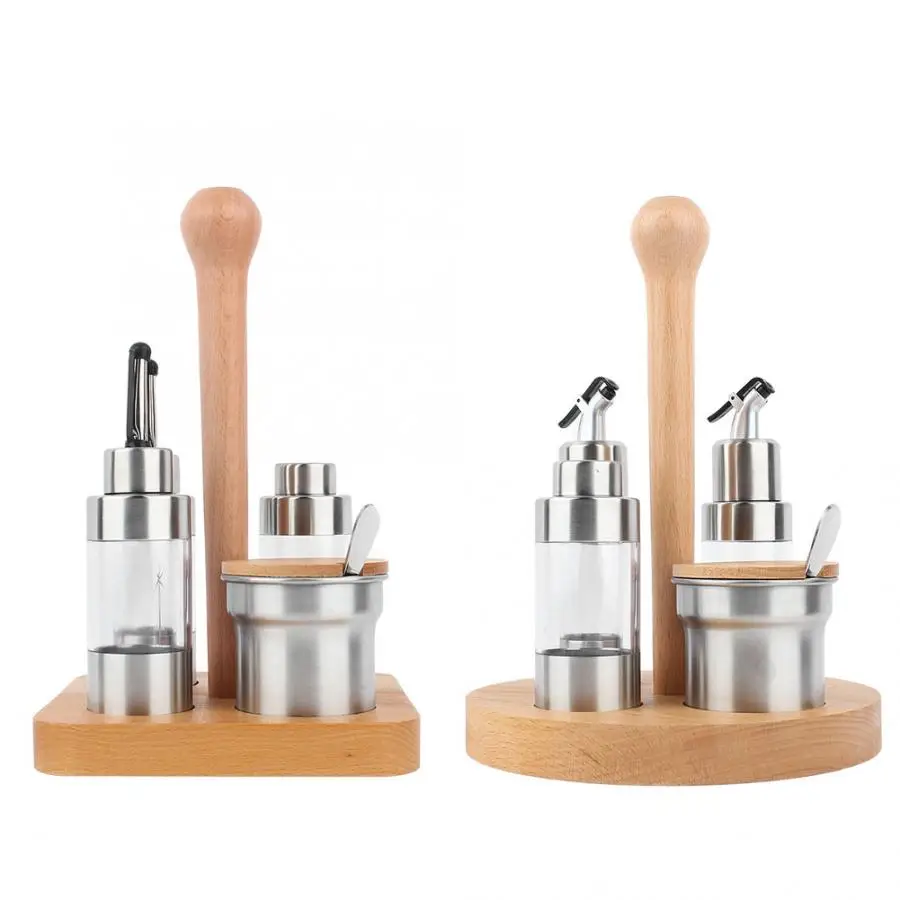 Spice Jar Kitchen Household Wood Spice Jar Set Pepper Shaker Pepper Bottle Kitchen Storage