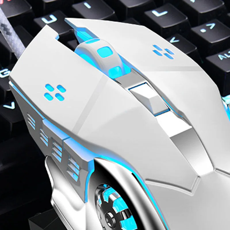 2500 dpi профессиональная Проводная игровая мышь, дышащая подсветка, светодиодный, оптическая USB компьютерная мышь, бесшумная Механическая мышь для ПК и ноутбука
