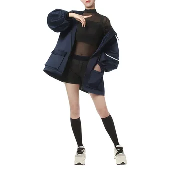 

Cossky Akali KDA New Costume Black Mesh T-shirt Short Jacket Full Set The Rogue Assassin Women Cosplay