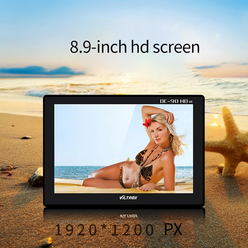 

Viltrox DC-90HD 4K Version 8.9 Inch HD LCD Monitor + Power Adapter 1920X1200 HDMI Input & Output for Canon Nikon DSLR Camera BMP