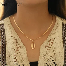 Sindlan богемный Летний морской корпус колье ожерелье s кулон ракушка толстые цепочка с ракушкой ожерелье для женщин ретро Boho ювелирные изделия из раковин колье для женщин ожерелье морской раковины Кулон ожерелье