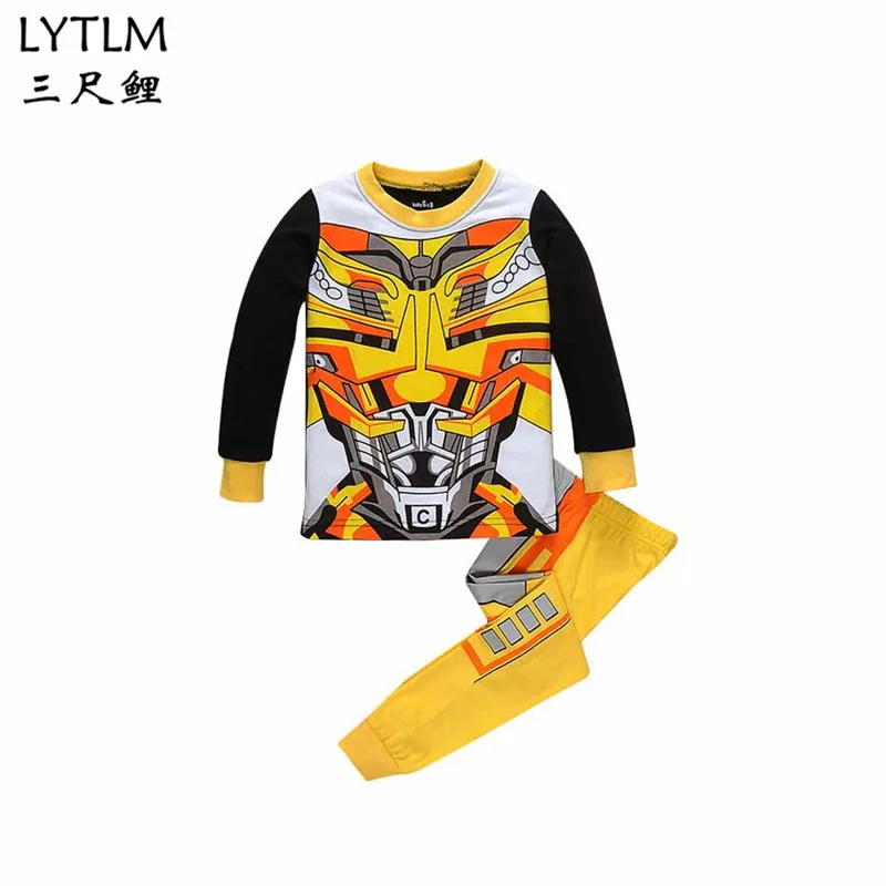 LYTLM Robot/детский пижамный комплект для мальчиков, одежда для сна, комплект пижам для девочек, детская пижама, футболка+ штаны, комплект одежды для маленьких мальчиков - Цвет: 087