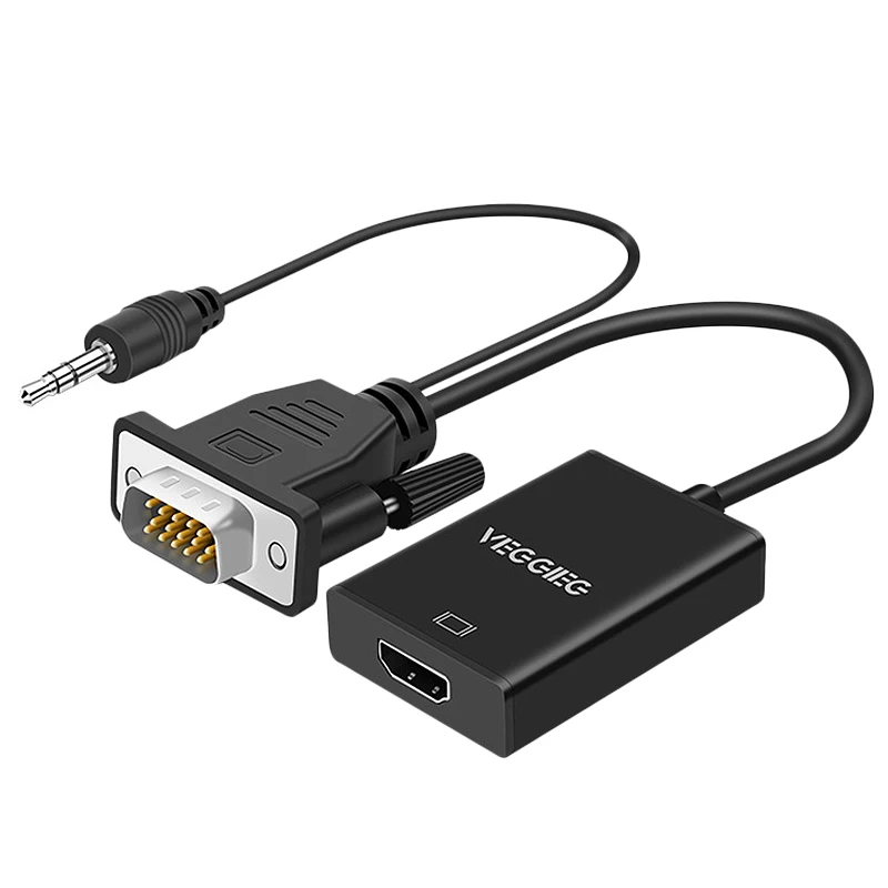  Veggieg Vga a Hdmi Cavo Convertitore Digitale Analogico Hd Audio Cavo Adattatore Audio Converter Ax