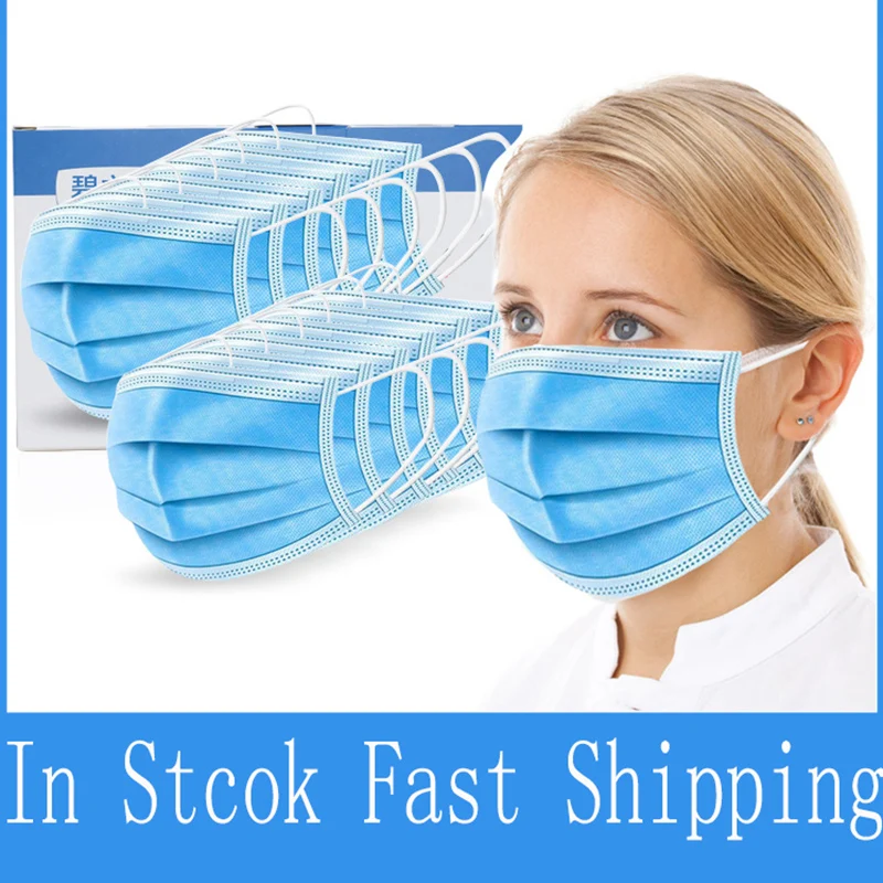 

Anti-Dust Dustproof Disposable Masks Earloop Face Mouth Masks Facial Protective Cover Masks 3 Layers