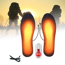

2Pcs Electric Heating Insoles Heated Foot outdoor camping Warmer USB Heated Shoes Inserts Shoes Heated Pads Foot Treasure Pads