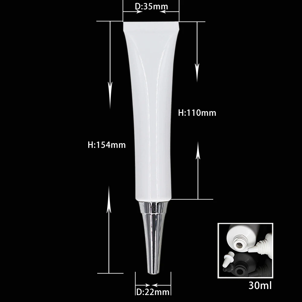 Круглая пустая Косметическая трубка, 30 мл белый крем для глаз Мягкие для сжатия трубки