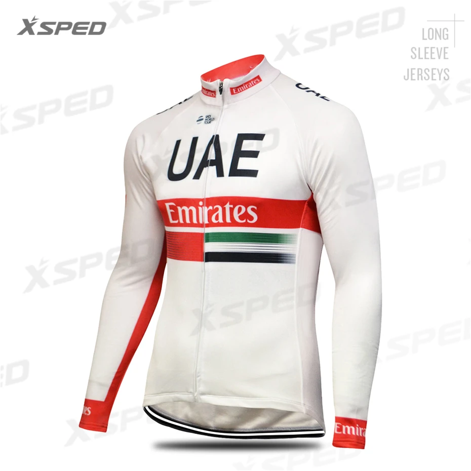 Cycling Jerseys Одежда для велоспорта с длинным рукавом, Джерси, набор ОАЭ Pro Team Emirates, Мужская гоночная форма, MTB триатлон, облегающий костюм, дышащая одежда, быстросохнущая - Цвет: Cycling Jerseys