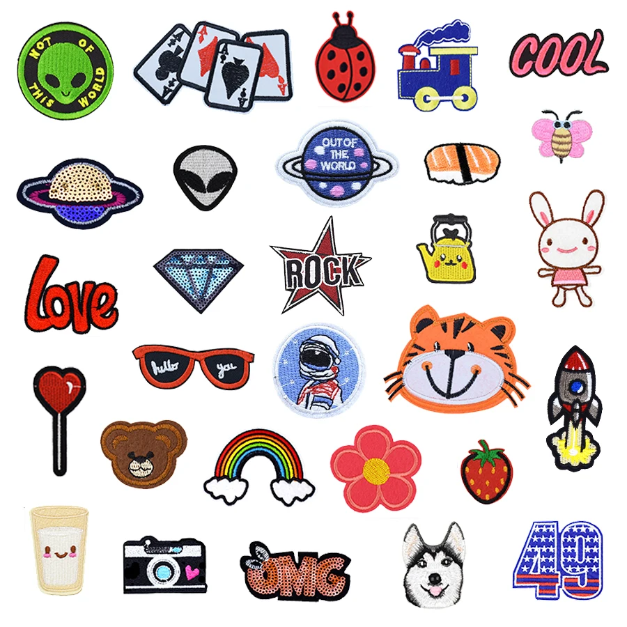1 шт. нашивки для одежды еда животное НЛО патчи с вышивкой утюгом куртки платья