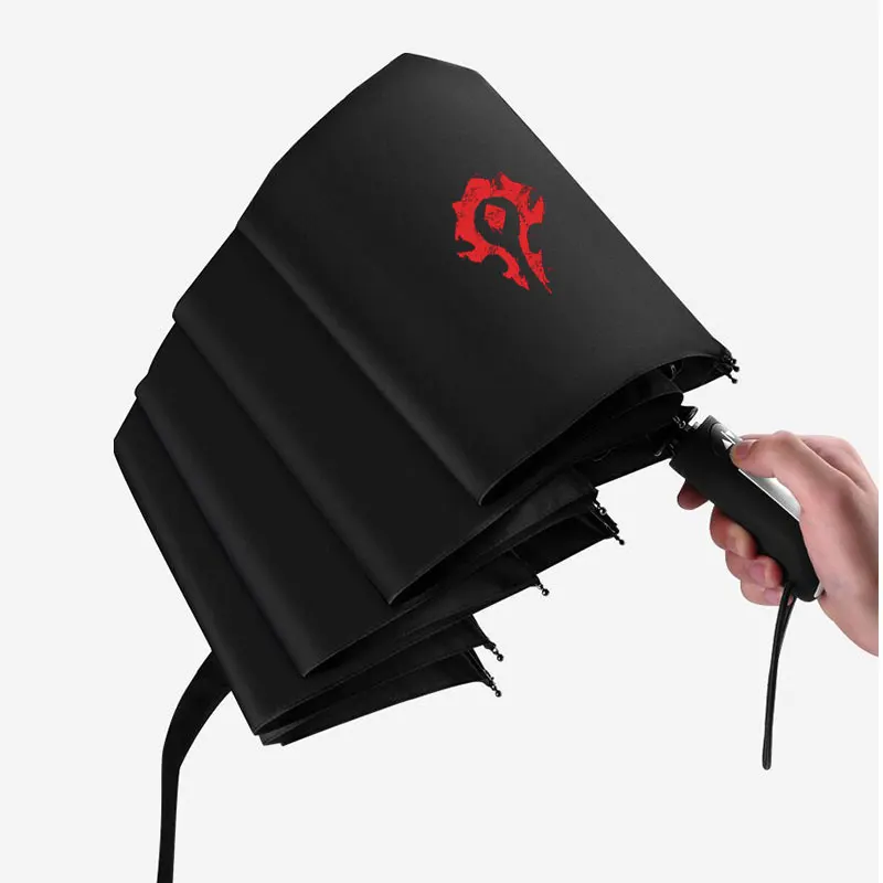 Аниме мир войны ремесла WOW автоматический складной зонт для Alliance Tri-складной мультфильм Ветрозащитный Солнце Дождь карман черный