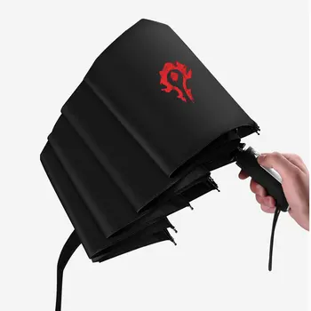 

Anime World Of War crafts WOW Automatic Foldable Umbrella For the Alliance Tri-Folding Cartoon Windproof Sun Rain Pocket Black